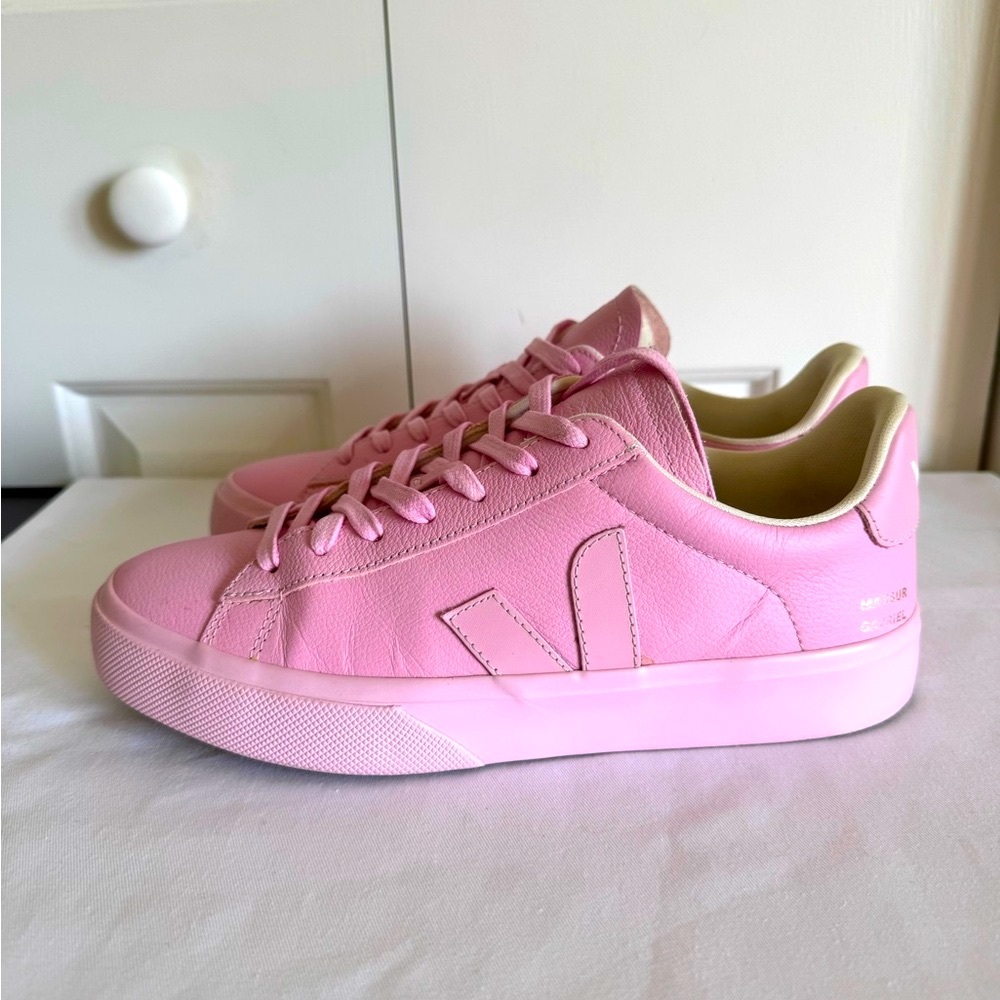Veja X Mansur Gavriel Women Leather Campo Sneakers Pink CP0502902A 39/8 Mint
